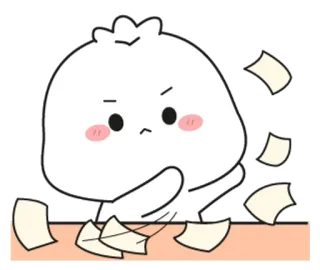 🌟 enojado, frustrado, papel, dibujo animado, lindo, humor, expresión, molesto telegram sticker