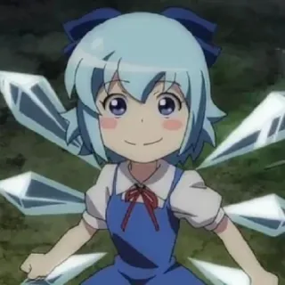 🙂 Cirno Touhou Project Аниме, Фея, Милый, Персонаж, Видеоигра, Чирно, Touhou Project telegram sticker