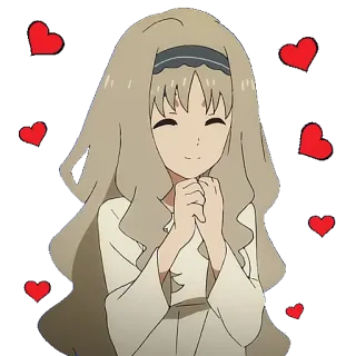 😍 Nana Darling in the Franxx Аниме, Милый, Сердечки, Мультфильм, Цифровое искусство telegram sticker
