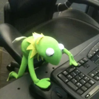 💻 Kermit kermit, muppet, typing, keyboard, frog telegram sticker