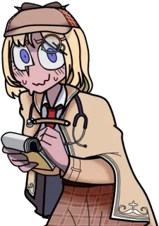 😅 Amelia Watson anime, vtuber, character, detective, amelia watson telegram sticker