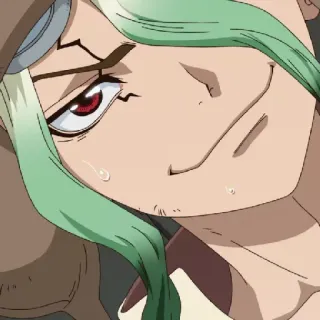 💈 Ishigami Senku Dr. Stone Anime, Wissenschaft, Charakter, Grüne Haare telegram sticker
