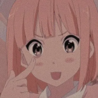 🥯 Anime, Garota, Fofa, Desenho animado, Cabelo rosa, Personagem telegram sticker