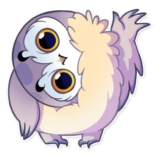 🙃 猫头鹰, 可爱, 卡通, 动物, 贴纸, 鸟 telegram sticker