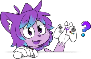 🎮 キャラクター, ビデオゲーム, ゲーマー, コントローラー, クエスチョンマーク, ゲーム, 漫画 telegram sticker