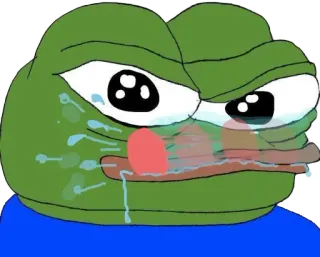 😛 Pepe the Frog pepe, grenouille, mème, triste, pleurer, pleurant, mème internet, émoticône whatsapp sticker