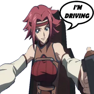 🚗 I'M DRIVING anime, driving, speech bubble, animation telegram sticker