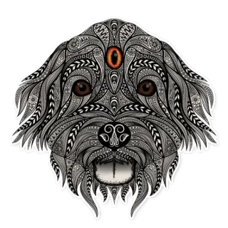 🐩 dog, sticker, pet, animal, pattern, decorative telegram sticker