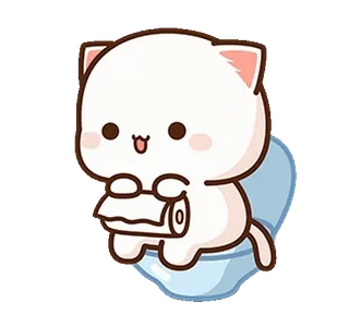 🚽 猫, 厕所, 卫生纸, 可爱, 卡哇伊 whatsapp sticker
