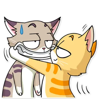 😬 chat, sticker, drôle, dessin animé, émotions, animal telegram sticker