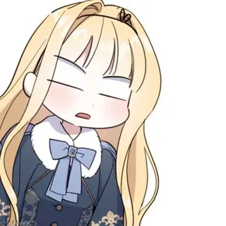🤍 dessin animé, blonde, fille, animé, chibi, personnage, illustration telegram sticker