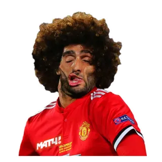 😖 Marouane Fellaini futbolista, fútbol, atleta, deportes, Marouane Fellaini, cara graciosa whatsapp sticker