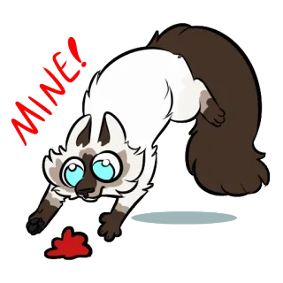 🐱 MINE! chat, autocollant, siamois, animal de compagnie, animal, joueur whatsapp sticker