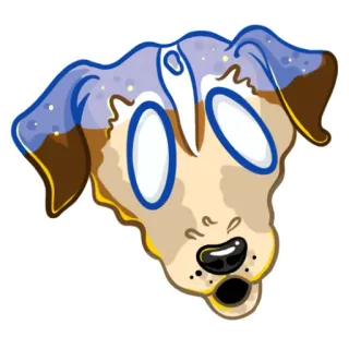 😱 chien, animal, dessin animé, autocollant, illustration, animal de compagnie, mascotte telegram sticker