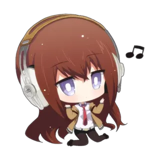 🎧 anime, chibi, headphones, music, cute, kawaii, cartoon telegram sticker