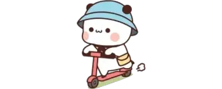 🚴‍♂ panda, scooter, carino, cartone animato, animale whatsapp sticker