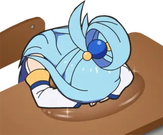 🥺 Aqua Konosuba anime, cartoon, konosuba, aqua, funny, cute telegram sticker