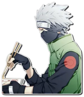 😋 Kakashi Naruto Kakashi, Naruto, anime, ramen, eating telegram sticker