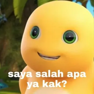 😄 saya salah apa ya kak? dinosaurier, süß, cartoon, gelb, aufkleber telegram sticker