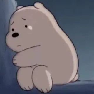 😢 Ice Bear We Bare Bears Desenho animado, Urso, Triste, Fofo, Ice Bear telegram sticker