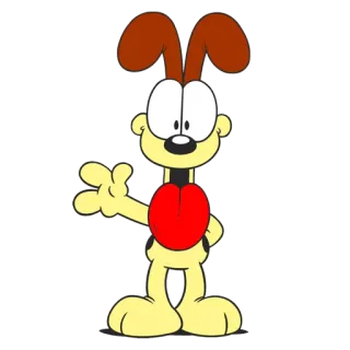 🐶 Odie Garfield dog, cartoon, orange, animal, pet whatsapp sticker