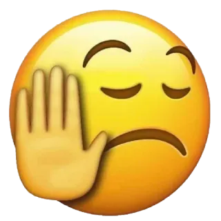 😑 Эмодзи, Фейспалм, Разочарование, Неудача, Смущение whatsapp sticker