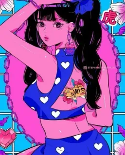 🍭 anime girl, aesthetic, illustration, cute, female, sticker telegram sticker