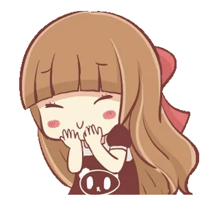 🍞 милый, девушка, мультфильм, аниме, каваий, стикер telegram sticker