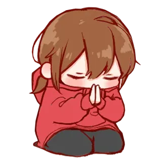 💞 anime, character, kawaii, cute, cartoon, praying telegram sticker