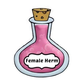 🍹 Female Herm potion, bottle, sticker, pink, liquid, magic telegram sticker