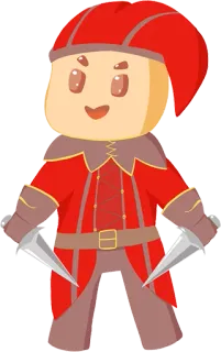 😄 Cartone animato, Personaggio, Pugnale, Arma, Assassino, Coltello telegram sticker