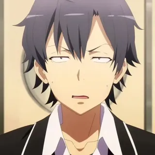 🫓 Hachiman Hikigaya My Teen Romantic Comedy SNAFU อนิเมะ, ตัวละคร, ฮาจิมัง, ฮิกิกายะ, oregairu, ใบหน้า, สีหน้า whatsapp sticker