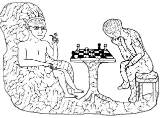 🤓 chess, wojak, meme, intellectual, brain, thinking telegram sticker