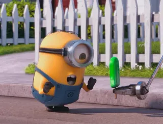 😍 Minion Despicable Me minion, cartoon, popsicle, cute, yellow, happy telegram sticker