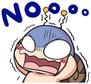 😡 Noooo terkejut, seru, tokoh kartun, cemas, emosi, takut, stres whatsapp sticker