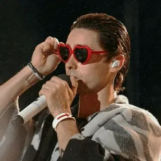 ✖️ sunglasses, heart, man, microphone, music, singer telegram sticker