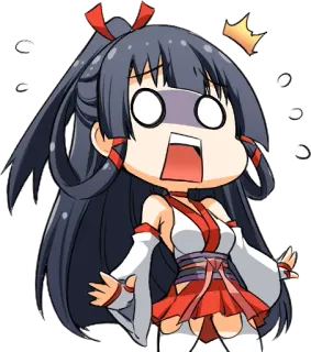 😲 Anime, Chibi, Zszokowany, Zaskoczony, Kreskówka, Postać, Dziewczyna telegram sticker
