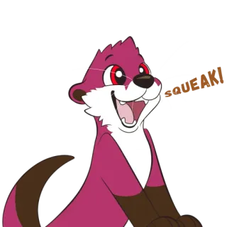 😋 Ow! cartone animato, lontra, animale, mammifero, carino, divertente whatsapp sticker