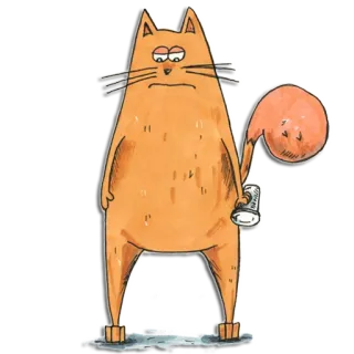 😔 кот, алкоголь, грустный, выпивка, животное, мультфильм telegram sticker