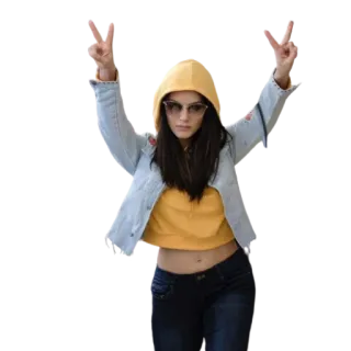 ✌ Frau, Frieden, Sieg, Mädchen, Hoodie, Jeans whatsapp sticker