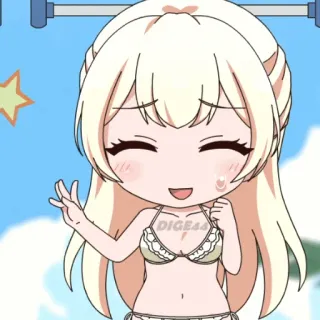🥵 DIGES44 Anime, Mädchen, Bikini, Süß, Cartoon, Chibi whatsapp sticker
