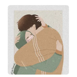 🖤 @lugu_layanda hug, love, couple, relationship, affection, illustration telegram sticker