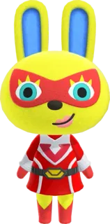 🐰 Mira Animal Crossing animal crossing, Mira, Hase, Superheld, gelb, rot telegram sticker