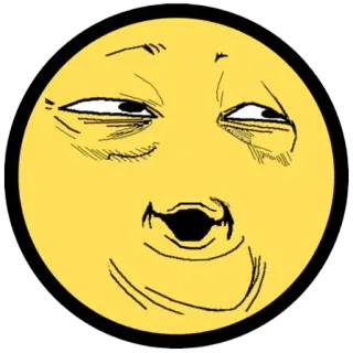 👍 meme, smirk, face, expression, emoji, yellow, sarcastic telegram sticker