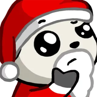 🤔 papai noel, natal, fofo, kawaii, desenho animado telegram sticker