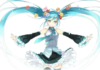 💖 Hatsune Miku 애니메이션, 보컬로이드, 귀여운, 캐릭터, 만화 whatsapp sticker
