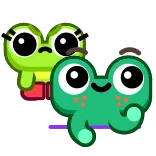 🤛 rana, animale, cartone animato, carino whatsapp sticker