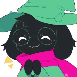 👏 Ralsei Deltarune RPG, Deltarune, sombrero, lindo, personaje, juego telegram sticker