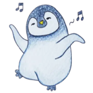 🎧 pingouin, mignon, animal, musique, dessin animé, danse telegram sticker