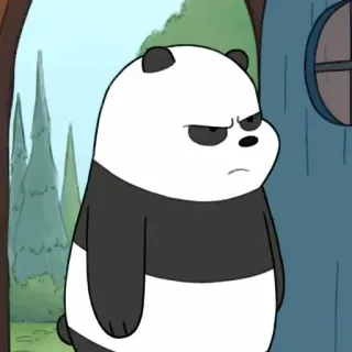 😠 Panda We Bare Bears Мультфильм, Панда, Мы обычные медведи, Медведь, Злой whatsapp sticker